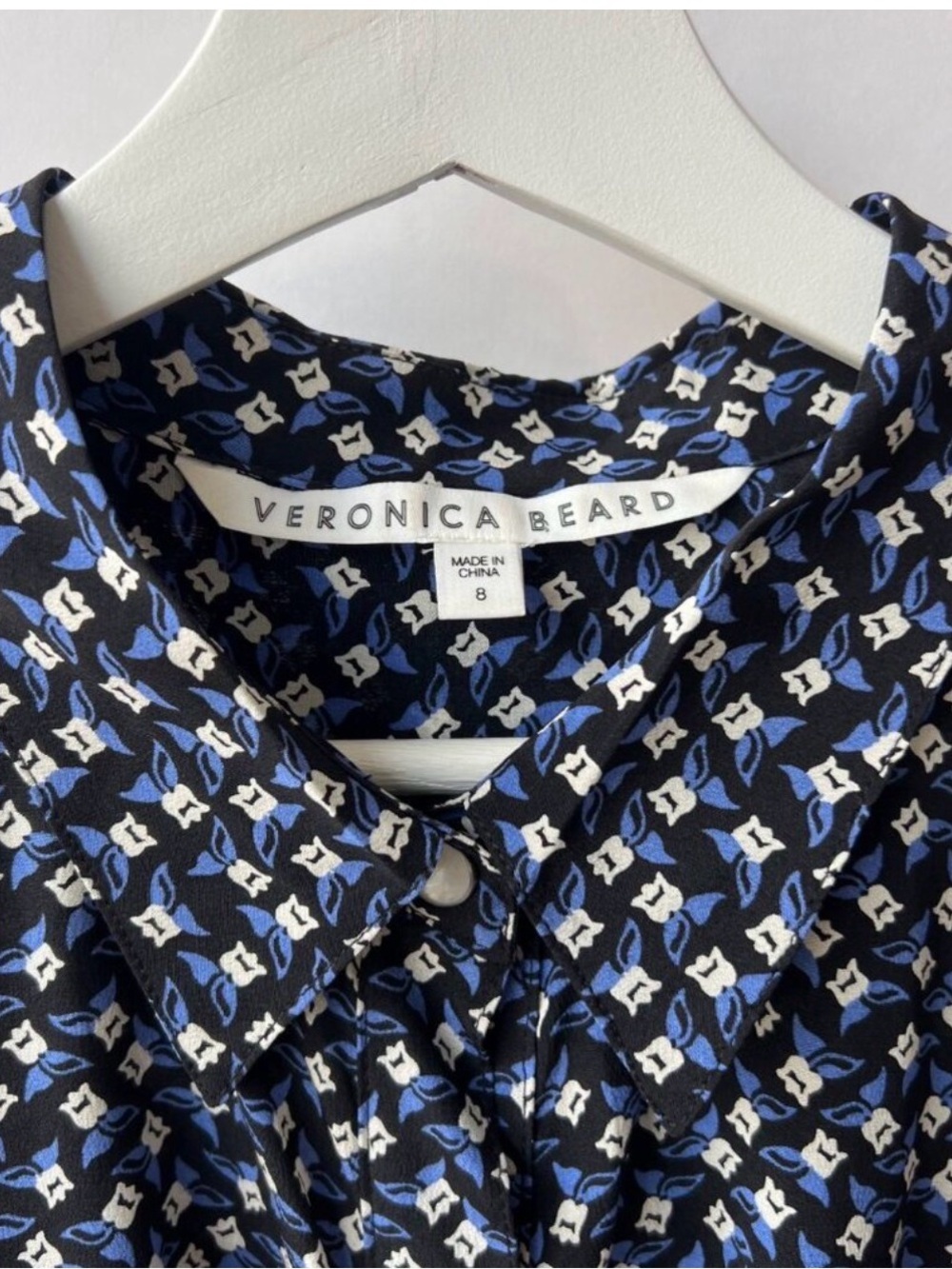 Veronica Beard Kingsley floral shirt dress, Blue, Size 8